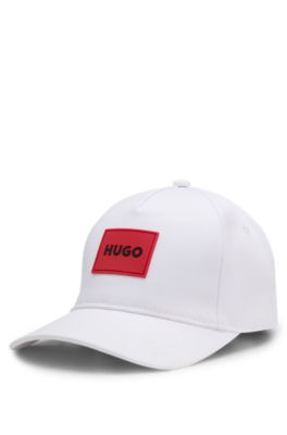 Cappellino per bambini in twill di cotone con targhetta con logo, Bianco