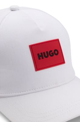 Cappellino per bambini in twill di cotone con targhetta con logo, Bianco