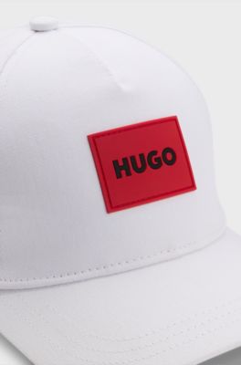 Gorra para ni&ntilde;os en sarga de algod&oacute;n con insignia de logo, Blanco