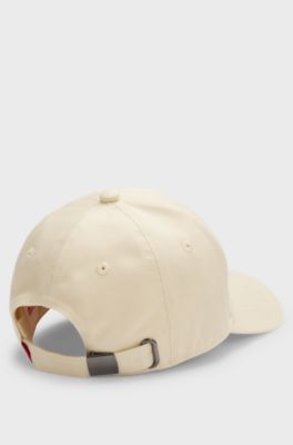 Barnkeps i bomullstwill med m&auml;rke med logga, Ljusbeige