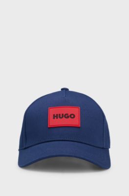 Casquette en twill de coton avec badge logot&eacute; pour enfant, Bleu fonc&eacute;