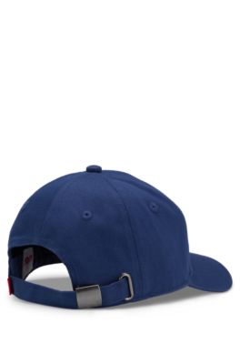 Kids' cap in cotton twill with logo badge, Dark Blue