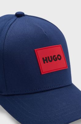 Kids' cap in cotton twill with logo badge, Dark Blue