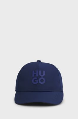 Casquette en tissu froiss&eacute; avec logo revisit&eacute; pour enfant, Bleu fonc&eacute;