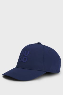 Casquette en tissu froiss&eacute; avec logo revisit&eacute; pour enfant, Bleu fonc&eacute;