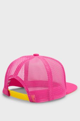 Kids' foam-front cap with logo print, Pink