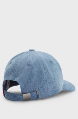 Kids-Cap aus Denim mit Logo-Aufn&auml;her aus Gummi, Blau