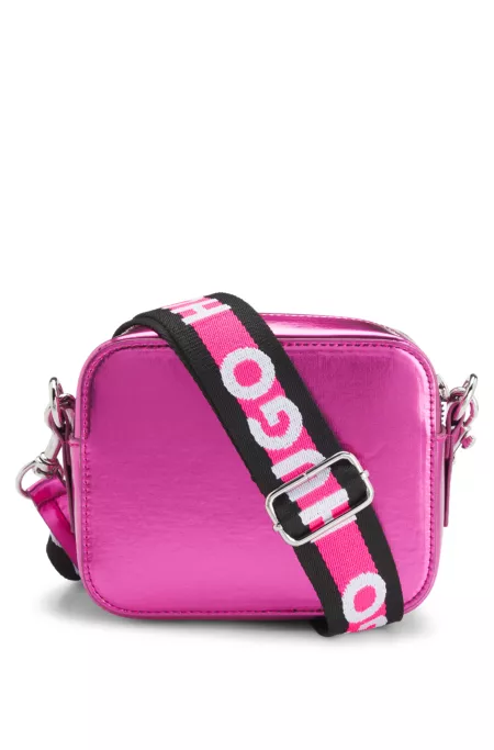 Sac à main en tissu métallisé avec bandoulière logotée pour enfant