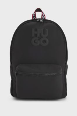 Kids' backpack with stacked logo, Black