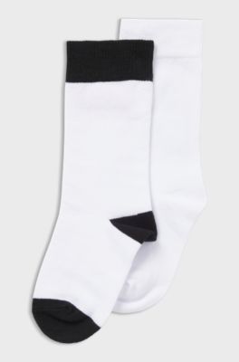 Kids' two-pack of socks with logo details, White
