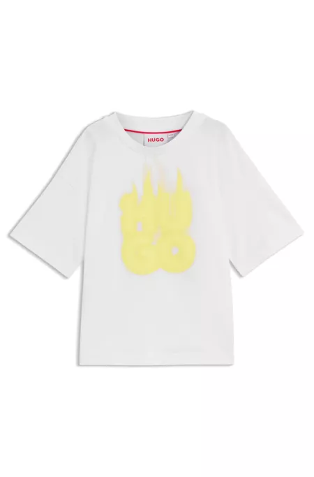 Camiseta para niños de algodón con logotipo de llama