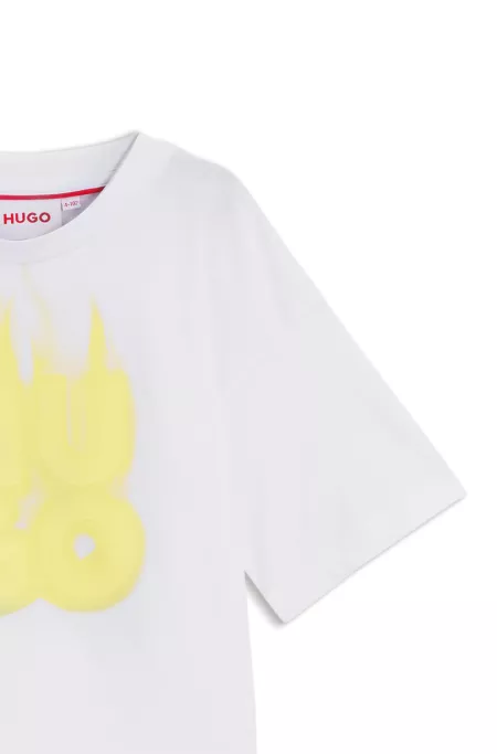 Camiseta para niños de algodón con logotipo de llama
