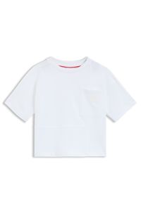Camiseta de punto de algod&oacute;n para ni&ntilde;os con bolsillo cosido, Blanco