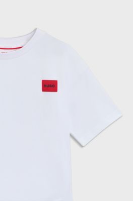 Kids' T-shirt in cotton with rear artwork, White