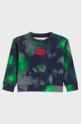 Felpa per bambini in misto cotone con stampa all-over, A disegni