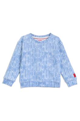 Kids' loose-fit sweatshirt with denim-effect geometric logos