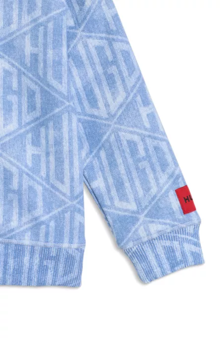 Sweat ample à logos géométriques effet denim pour enfant