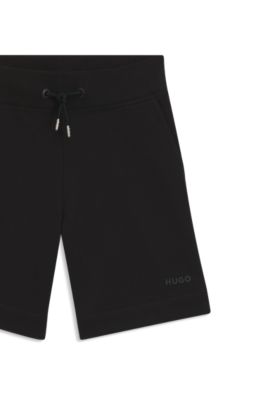 Kids-Shorts aus Baumwoll-Mix mit Logo-Print, Schwarz
