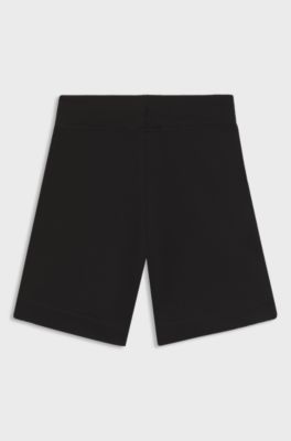 Kindershort van een katoenmix met logoprint, Zwart