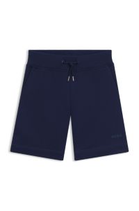 Kids-Shorts aus Baumwoll-Mix mit Logo-Print, Dunkelblau