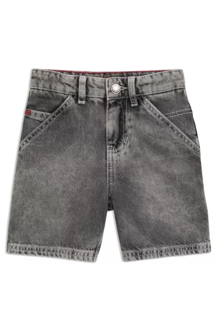 Short Loose en denim noir pour enfant