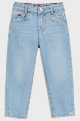 Kids' loose-fit jeans in blue denim, Light Blue