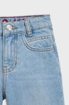 Kids' loose-fit jeans in blue denim, Light Blue