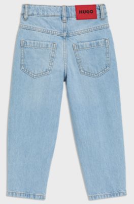 Loose fit barnjeans i bl&aring; denim, Ljusbl&aring;