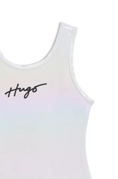 Maillot de bain irisé à logo imprimé pour enfant