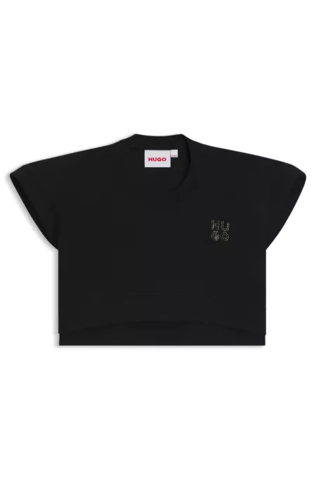 T-shirt Loose en coton avec logo clouté pour enfant