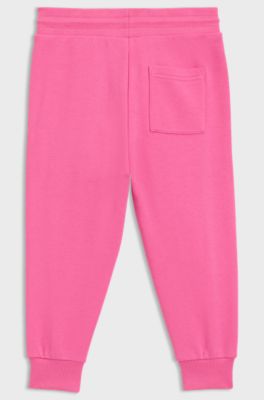 Kids' cotton-blend tracksuit bottoms with studded logo, Pink