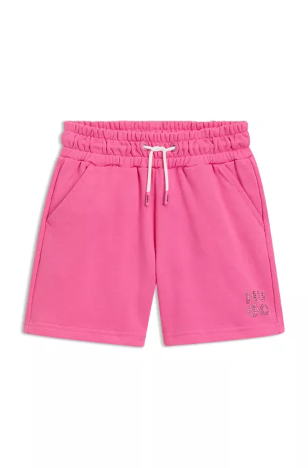 Short en coton mélangé avec logo clouté pour enfant