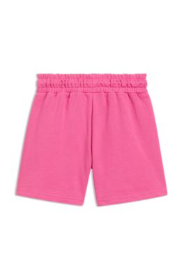 Kids' cotton-blend shorts with studded logo, Pink