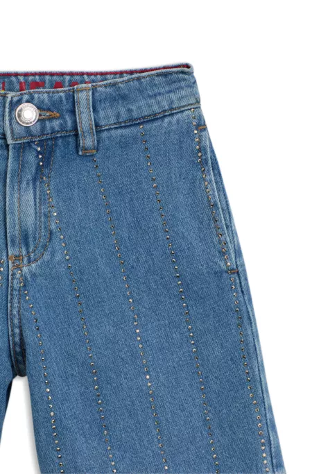 Short en jean Relaxed à rayures cloutées pour enfant