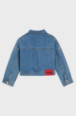 Kids-Jeansjacke mit Nieten-Streifen, Blau
