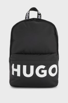 Zaino per bambini con logo a contrasto, Nero