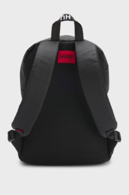 Zaino per bambini con logo a contrasto, Nero