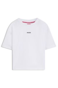 Kids' T-shirt in cotton with logo print, White