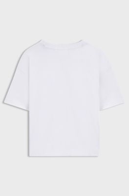 Kids-T-Shirt aus Baumwolle mit Logo-Print, Wei&szlig;