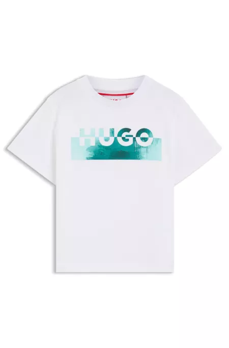 Camiseta para niños en algodón con logo dividido