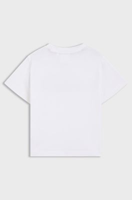 Kids' T-shirt in cotton with split logo, White