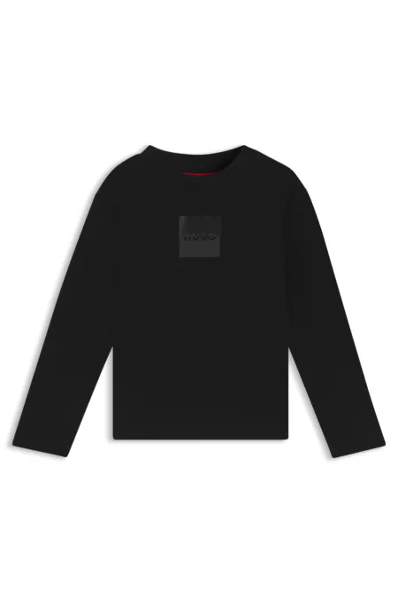 Camiseta de manga larga para niños en algodón con logo dividido