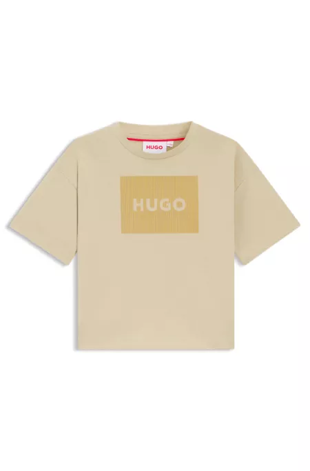 Kids-Shirt aus Baumwolle mit Logo in Samt-Optik