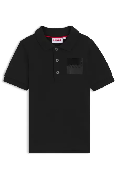 Polo en coton stretch à logo revisité pour enfant