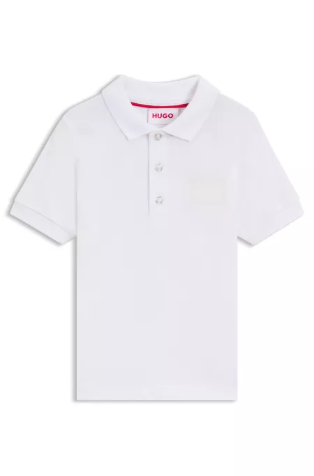 Polo en coton stretch à logo revisité pour enfant