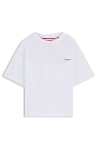 Kids' T-shirt in cotton with rear boxing artwork, White