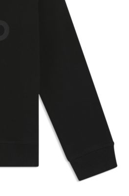 Kids' cotton-blend hoodie with logo print, Black