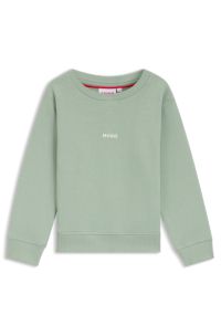 Kids' sweatshirt in cotton-blend fleece with logo print, Blue