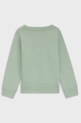 Fleece kindersweatshirt van katoenmix met logoprint, Blauw