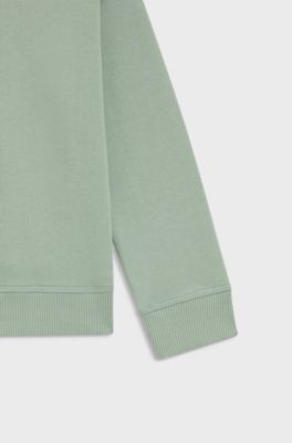 Fleece kindersweatshirt van katoenmix met logoprint, Blauw